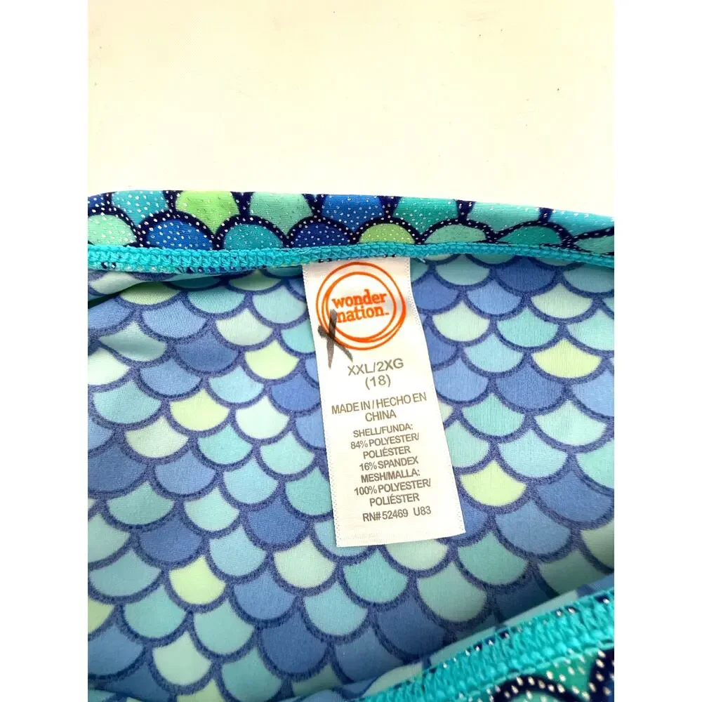 SKU3049 Wonder Nation Girls' Blue & Teal Scale Mermaid Costume Skirt Size 2XL 18